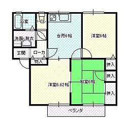 ハイマートフィオリーネA 3DKの間取図画像