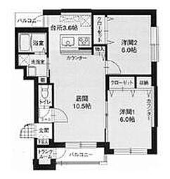 丸喜MSアヴァンセ 2LDKの間取図画像