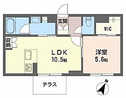 シャーメゾンサリーレ 1LDKの間取図画像