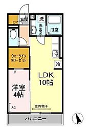スリー・スター3号館B 1LDKの間取図画像