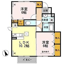 エルモア3 2LDKの間取図画像