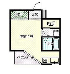 セントラルコーポ大築 ワンルームの間取図画像