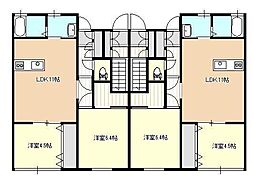 エトワール嶋南・B 2LDKの間取図画像