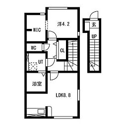 サジタリアス 1LDKの間取図画像