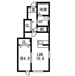 アークブリス 1LDKの間取図画像