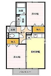 セジュールウィスタリア 2DKの間取図画像