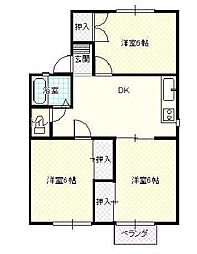 ダイヤモンドメゾン青田 3DKの間取図画像