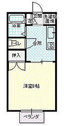 プレジール佐藤B 1Kの間取図画像