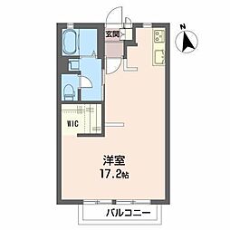 フレグランスルージュ ワンルームの間取図画像
