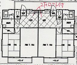 吉田コーポ 2Kの間取図画像