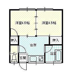 レジデンス美畑 2Kの間取図画像
