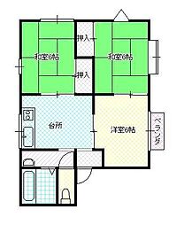 レピュート元木B 3DKの間取図画像