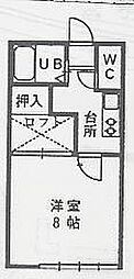 ルーキーリーグ 1Kの間取図画像