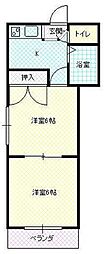 セレーネ白山 2Kの間取図画像