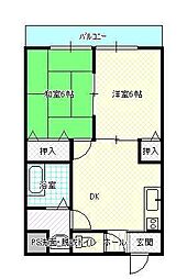 ハウスオブローゼ 2DKの間取図画像