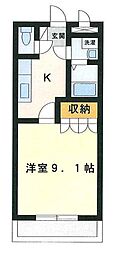 プレジデンス木の実 1Kの間取図画像