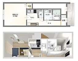 Bloom Kao 1DKの間取図画像
