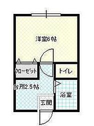 フラッツ17 1Kの間取図画像