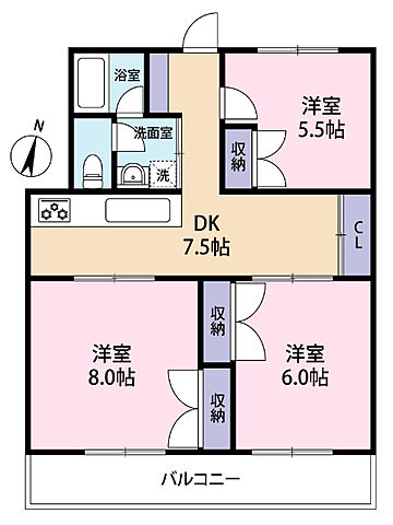 間取り 津田沼ハイツ 4階/-