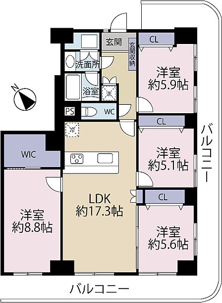 4LDK 間取り