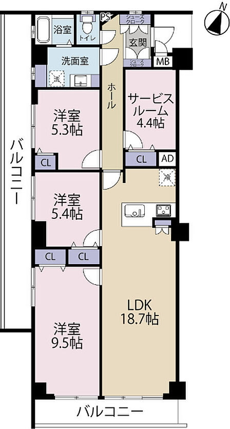 4LDK 間取り