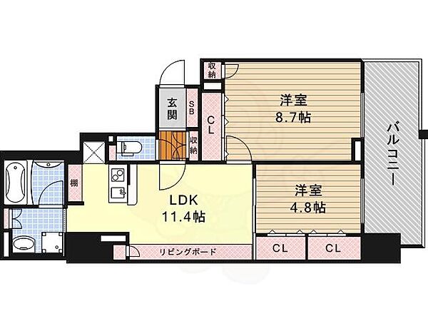 愛知県名古屋市中区栄２丁目(賃貸マンション2LDK・11階・61.24㎡)の写真 その2