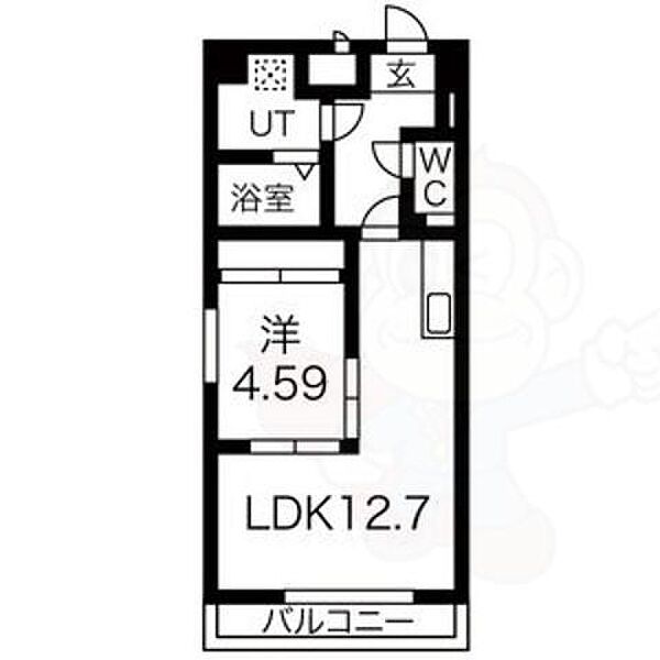 愛知県名古屋市中区平和１丁目(賃貸マンション1LDK・9階・43.58㎡)の写真 その2