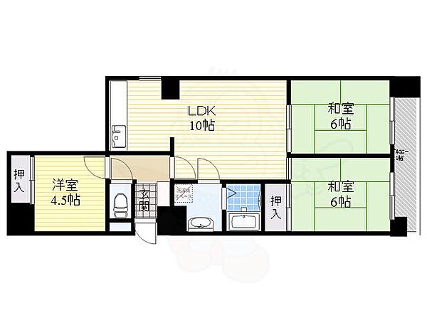 愛知県名古屋市熱田区大宝４丁目(賃貸マンション3LDK・9階・66.07㎡)の写真 その2