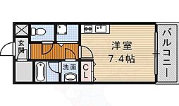 名古屋市営名港線 築地口駅 徒歩1分の賃貸マンション 12階ワンルームの間取り