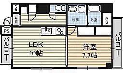 名古屋市営名港線 六番町駅 徒歩6分の賃貸マンション 4階1LDKの間取り