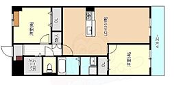 近鉄名古屋線 戸田駅 3.7kmの賃貸マンション 1階2LDKの間取り