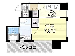 名古屋市営東山線 八田駅 徒歩3分の賃貸マンション 7階1DKの間取り