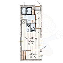 quador名古屋城駅 1LDKの間取図画像
