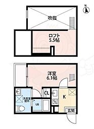 Bellecour （ベルクール） 1階ワンルームの間取り