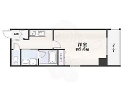 第15フクマルビル 11階1Kの間取り