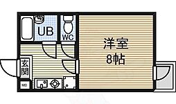 荒畑シティハウス 3階1Kの間取り