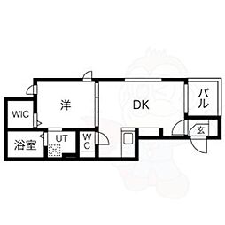 La Fille Gokiso 2階1LDKの間取り