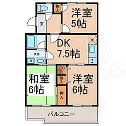 ファミール元桜田 3DKの間取図画像
