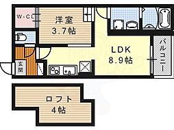 Prestige 1LDKの間取図画像
