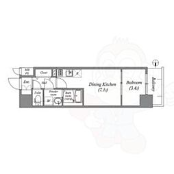 名古屋市中区金山3丁目マンション 1DKの間取図画像