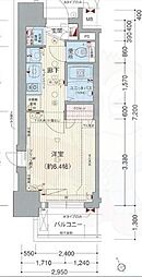 プレサンス鶴舞公園WEST ワンルームの間取図画像
