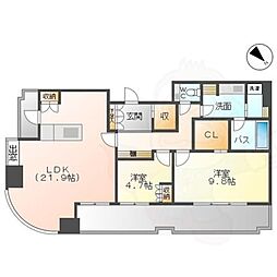 千種タワーヒルズ 2LDKの間取図画像