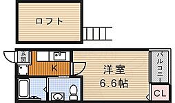 グッドウッド荒江 1Kの間取図画像