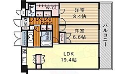 グラン・アベニュー名駅 2LDKの間取図画像