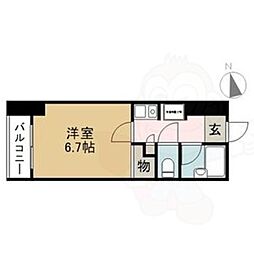 上高畑SKYマンション2 1Kの間取図画像