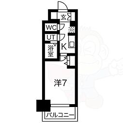 メイクスWアート丸の内 1Kの間取図画像
