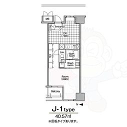 グランアベニュー栄 1DKの間取図画像