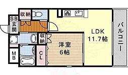 エステーラ小碓 1LDKの間取図画像
