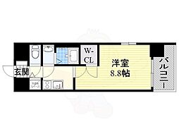 プレサンスジェネ丸の内 1Kの間取図画像