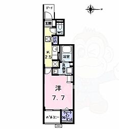 ヒルヴィレッジ5 1Kの間取図画像
